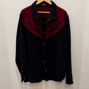 Men's Black and Red Western Shirt
